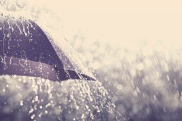 Regenschirm im Regen